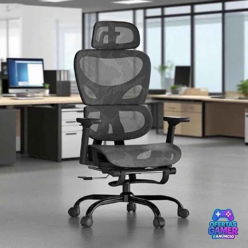 Cadeira Ergonômica YESOP com Apoio Lombar e de Pernas