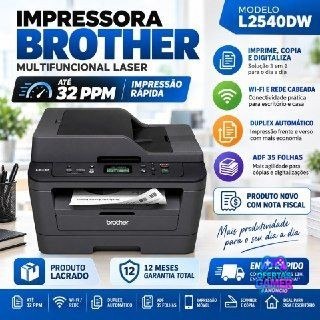 L2540 Brother Impressora Multifuncional Dcp-l2540dw Preto