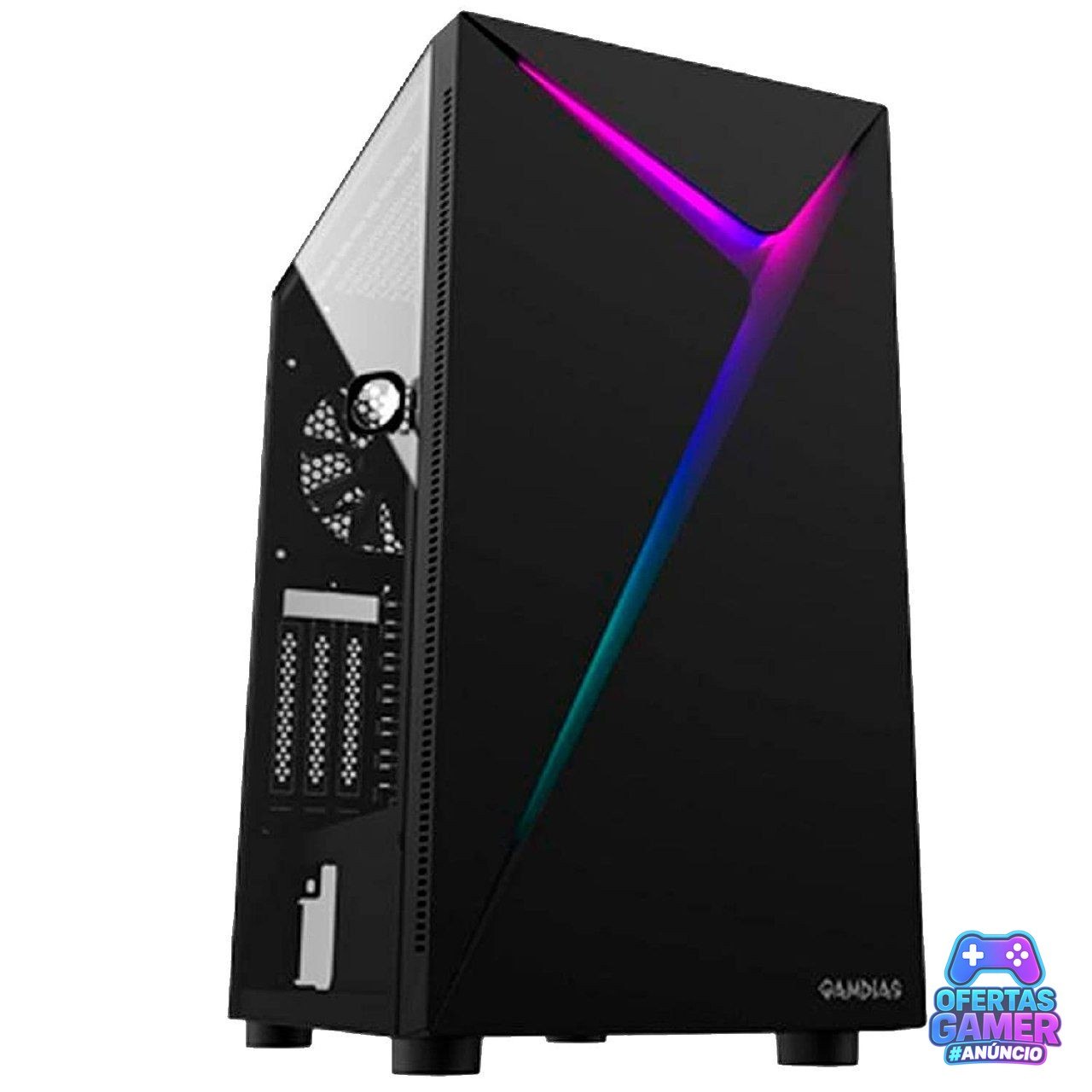 Gabinete Gamer Gamdias Argus E4 Elite, Rgb, Preto