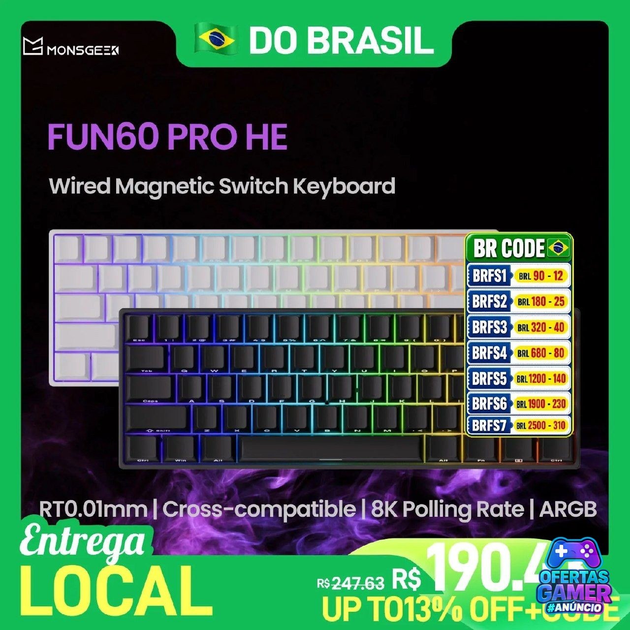 Magnetic eSports Keyboard Akko Fun 60 Pro, 8000Hz, Rapid Trigger