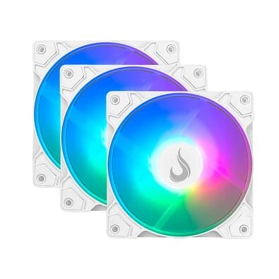 Kit 3 Ventoinhas Rise Mode X Led Rainbow 120mm