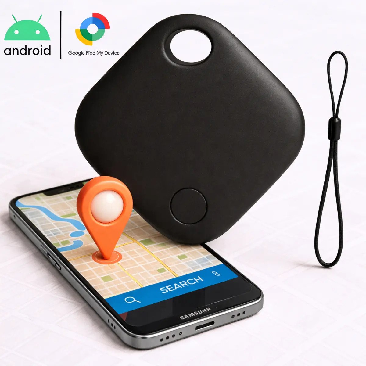 Mini Localizador Rastreador Smart Tag GPS com Cordao
