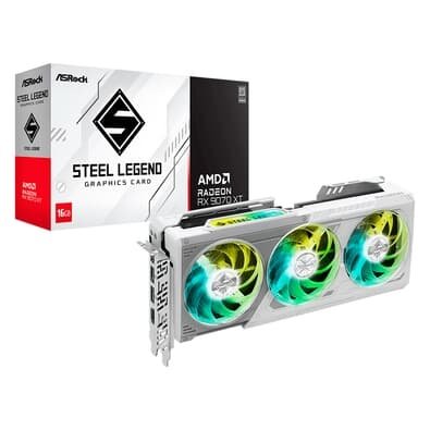 Placa de Video ASRock RX 9070 XT Steel Legend AMD Radeon, ARGB, GDDR6, 2970MHz, FidelityFX, RDNA 90 GA5DZZ 00UANF