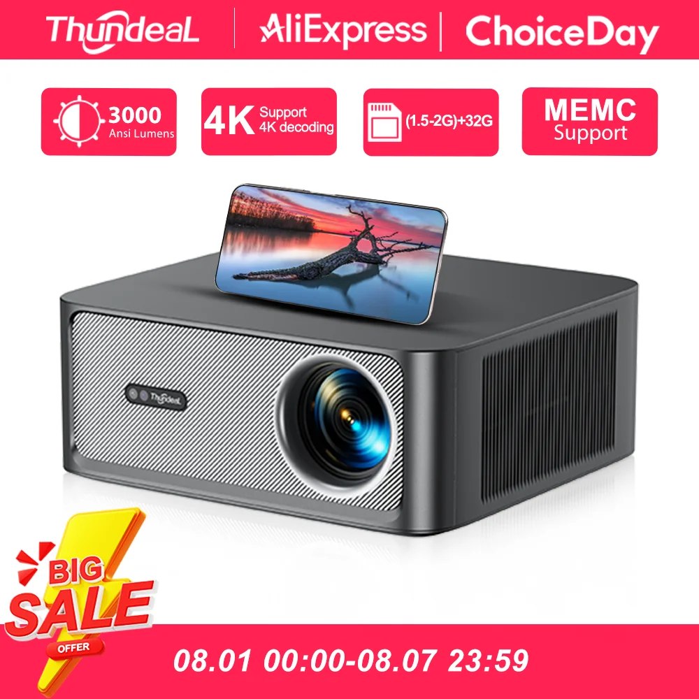 Projetor ThundeaL TD98Pro 3000 ANSI Lumens 4K Full HD
