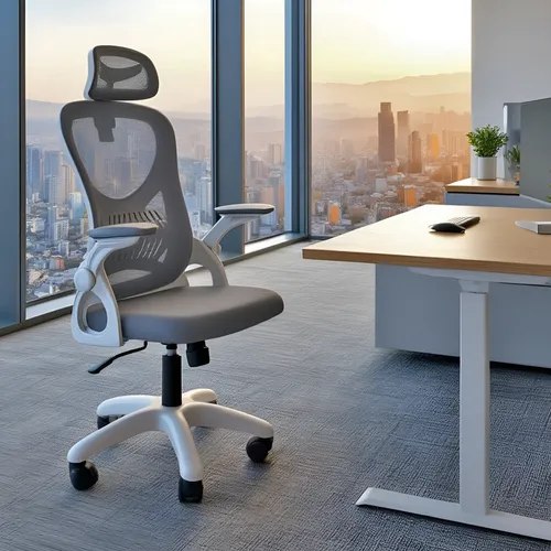 Cadeira de Escritório Columbus Presidente Ergonômica Mesh Cinza