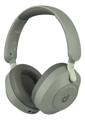 Headphone Dapon H02D Pro na cor verde, modelo over-ear com almofadas acolchoadas e logo da marca na lateral