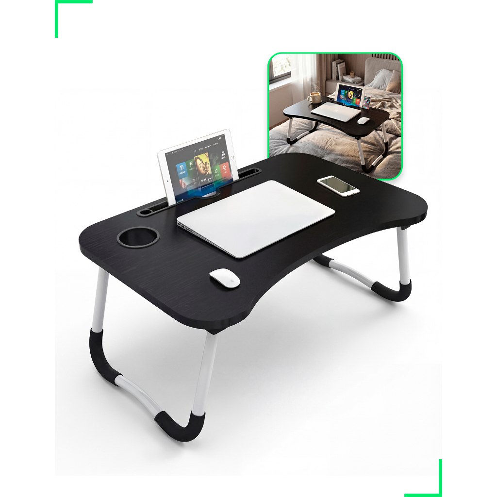 Mesa Dobravel Portatil para Notebook e Tablet com Porta Copo