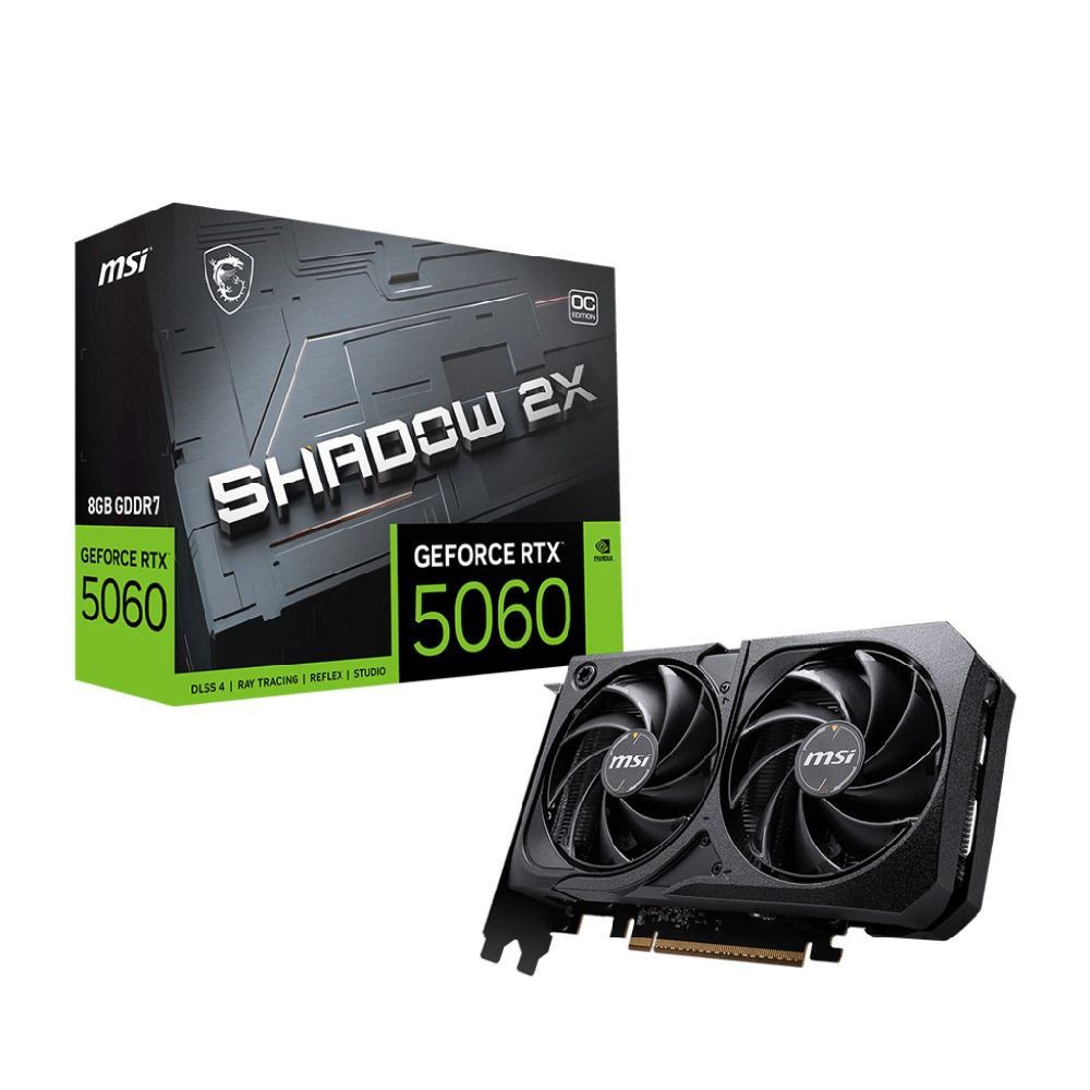 Placa de Video MSI NVIDIA GeForce RTX 5060 SHADOW 2X OC, GDDR7, 128 Bits 912 V537 038