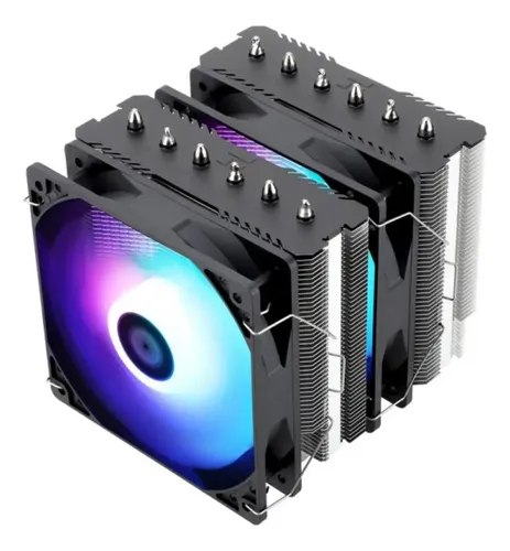 Cooler para processador Thermalright Peerless Assassin 120 SE com design de torre dupla, ventoinhas RGB e acabamento em preto