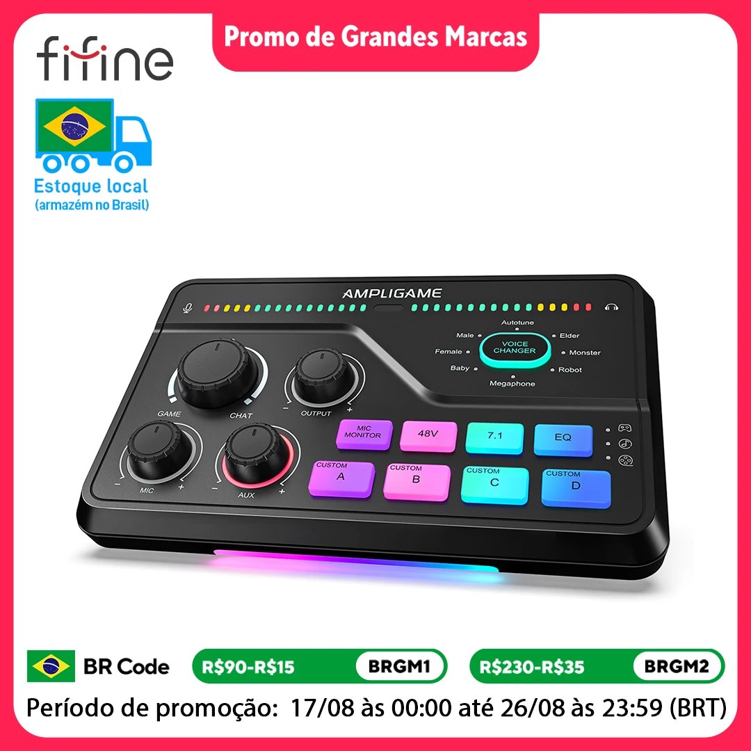 Mixer para jogos FIFINE SC8 ? ? SELECIONE ENVIO DO BRASIL