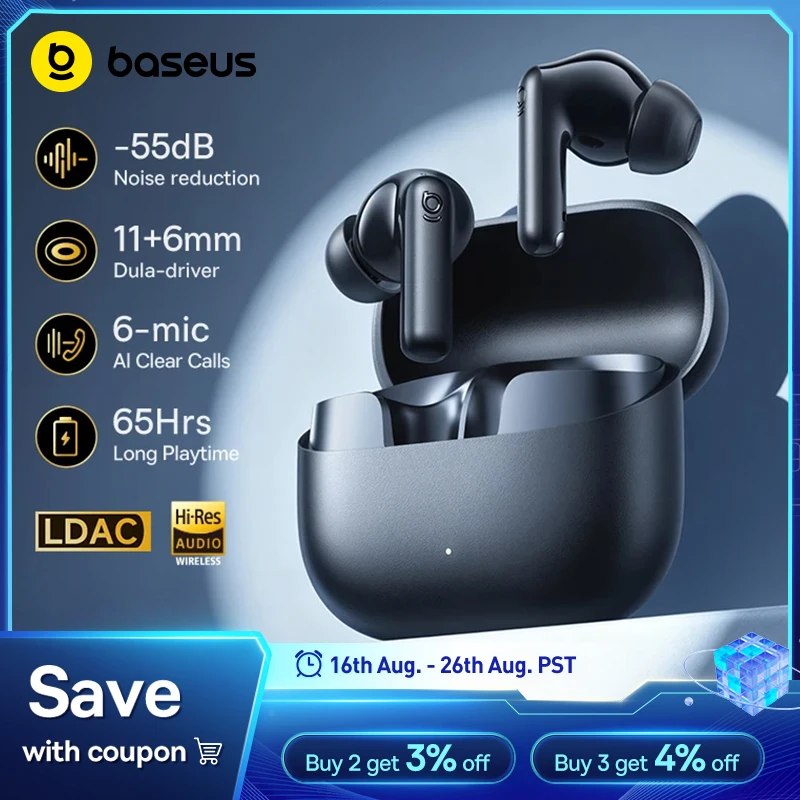 Fone BASEUS Bass EP10 Draadloze Oordopjes 55dB Anc 65U