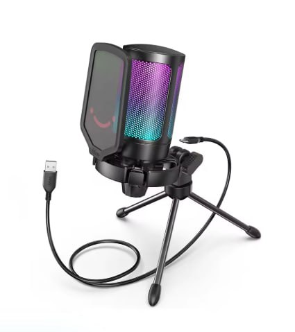 Microfone FIFINE A6V USB RGB Streaming PC