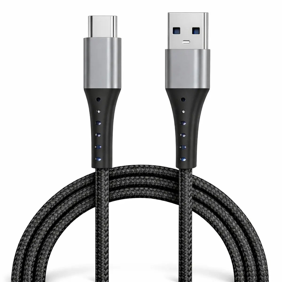 Cabo USB Tipo-C de 2 metros com carregamento turbo, compatível com Motorola, Samsung, Xiaomi e iPhone 15/16/17 Pro Max, além de PS5