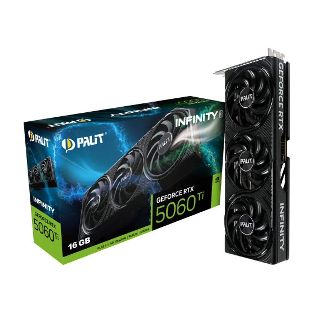 Placa de vídeo Palit GeForce RTX 5060 Ti 16GB Infinity com design Infinity e 16GB de memória GDDR7