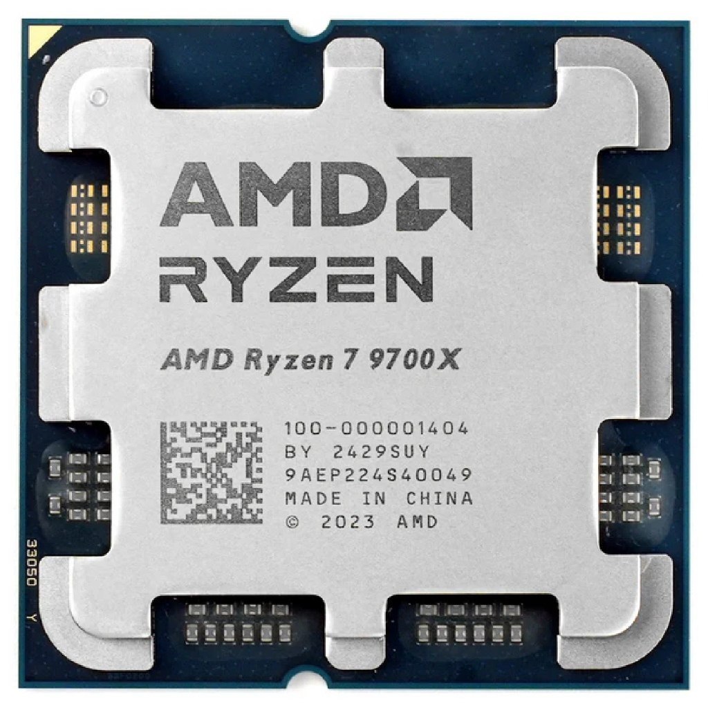 Processador AMD Ryzen 7 9700X em embalagem oficial, com destaque para o modelo e logotipo da marca