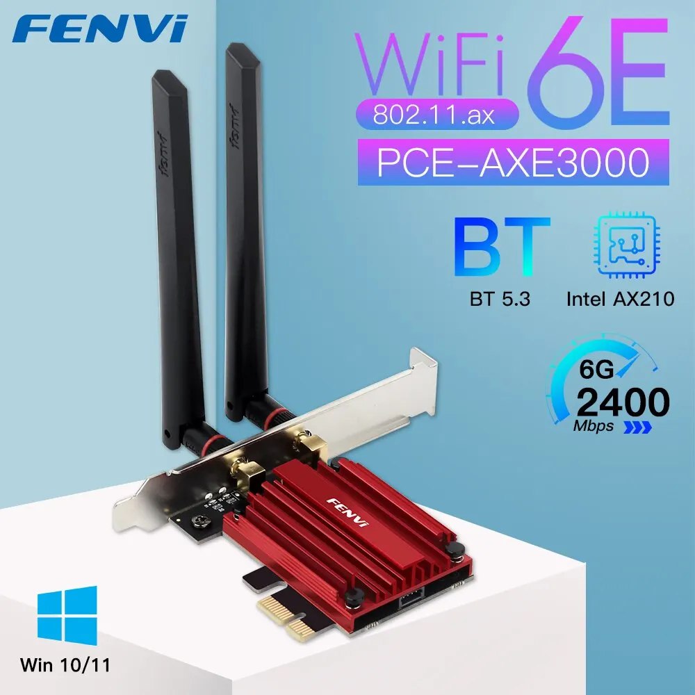 Placa WiFi 6E AX210 PCIe com Bluetooth 5.3