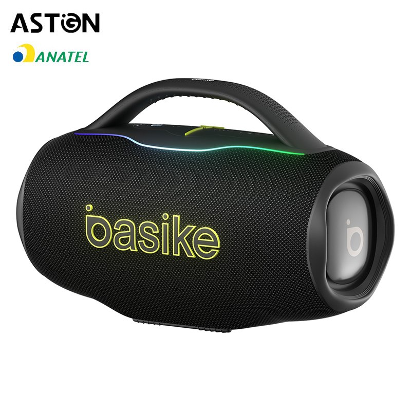 Caixa de som sem fio Astgn X Basike Boombox com potência de 100W, iluminação RGB e design portátil