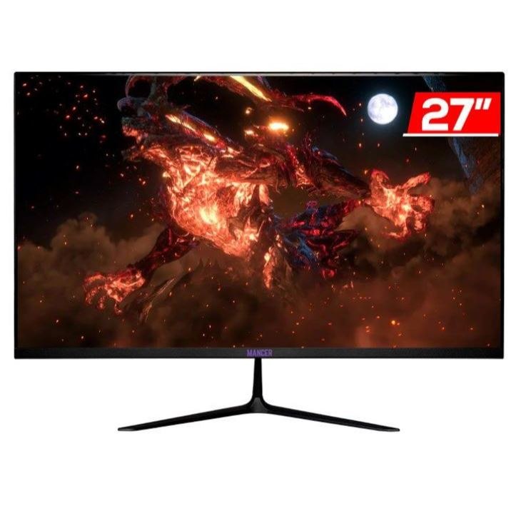 Monitor Gamer Mancer Horizon Z27 com tela de 27 polegadas VA Full HD, design moderno e ajustável em altura