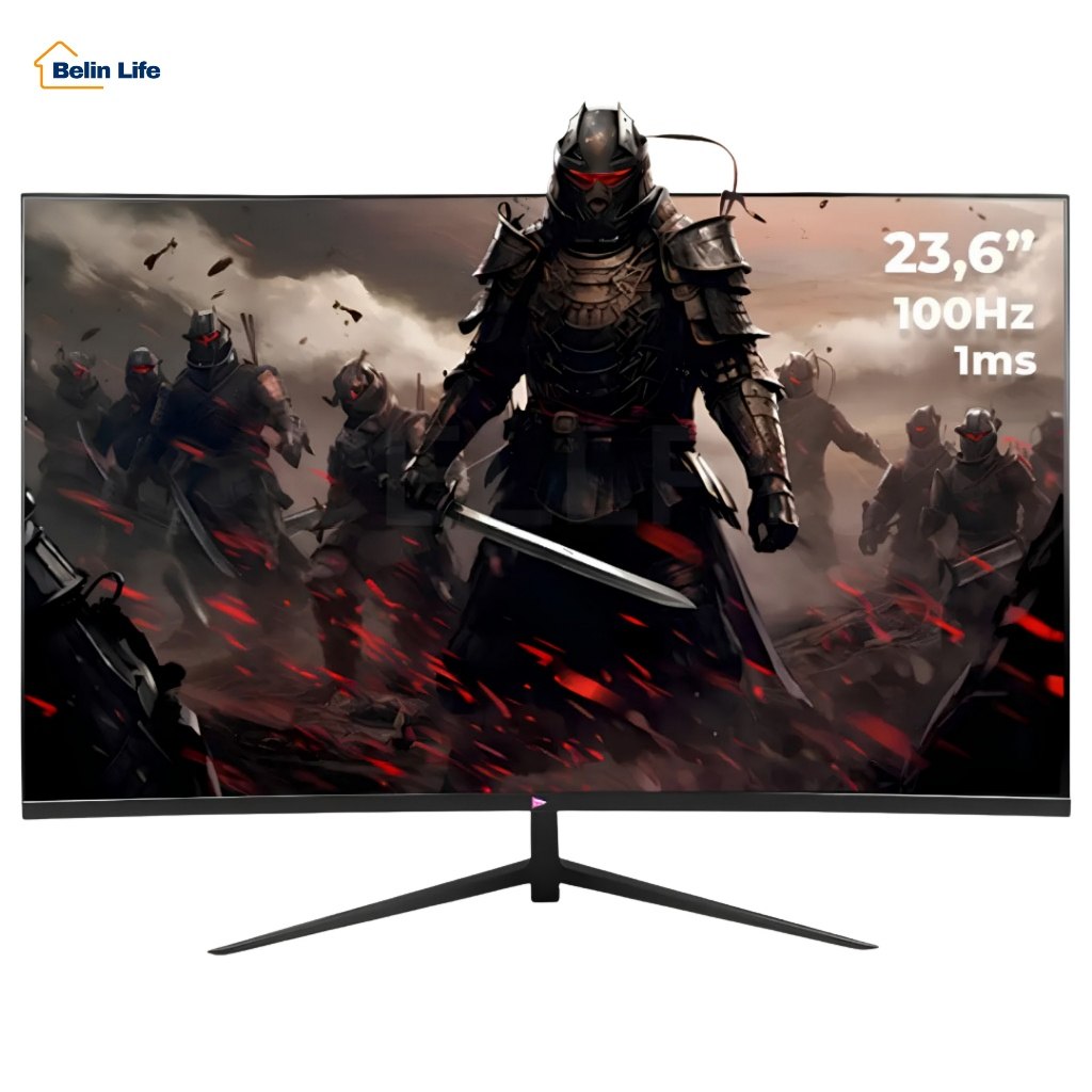 Monitor Gamer Grasep 23.6 polegadas curvo com taxa de atualização de 100Hz e tempo de resposta de 1ms