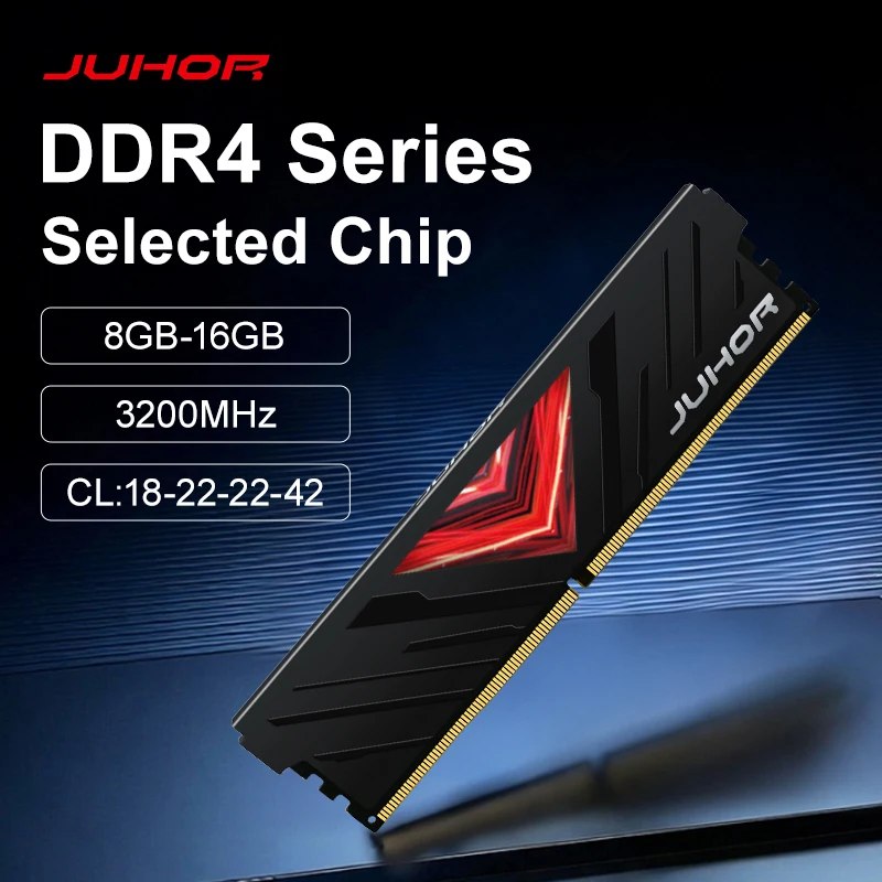 Memória RAM Juhor DDR4 de 8GB com velocidade de 3200MHz, modelo selecionado para computadores