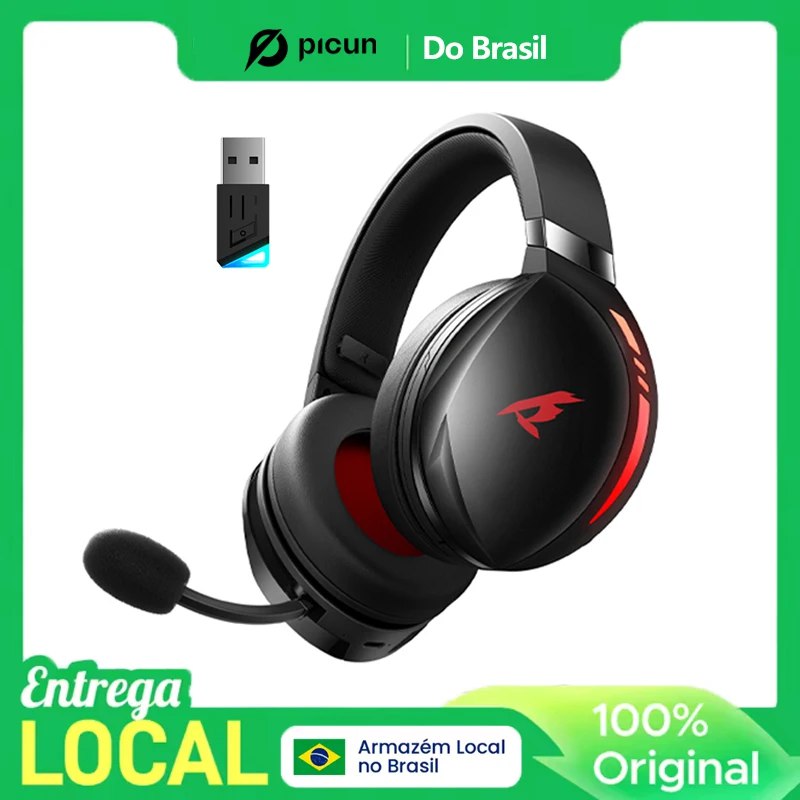 Headset sem fio Picun Kofire UG-06 na cor preta com driver de 50mm Titan e cabo destacável