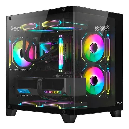 Gabinete Gamer Hyrax, Hgb750, Mini Tower, Curvo Temperado