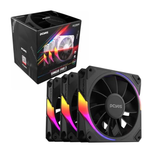 Kit Cooler Fan Pcyes Sangue Frio 3 ARGB Black Vulcan 120MM