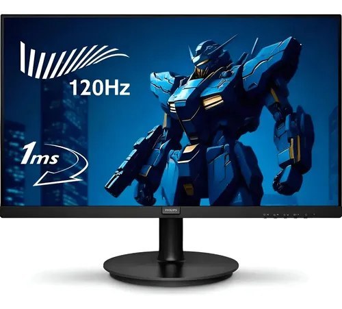 Monitor Philips 21,5 polegadas Full HD com taxa de atualização de 120Hz e tempo de resposta de 1ms, na cor preta
