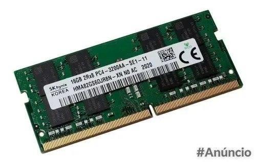 Memória RAM HYNIX 16GB PC4-3200AA modelo HMA82GS6DJR8N-XN com 240 pinos para DDR4