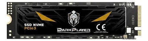 SSD NVMe 1TB Darkplayer Pro Gamer Gen 3 na cor preta, com design gamer e logotipo da marca