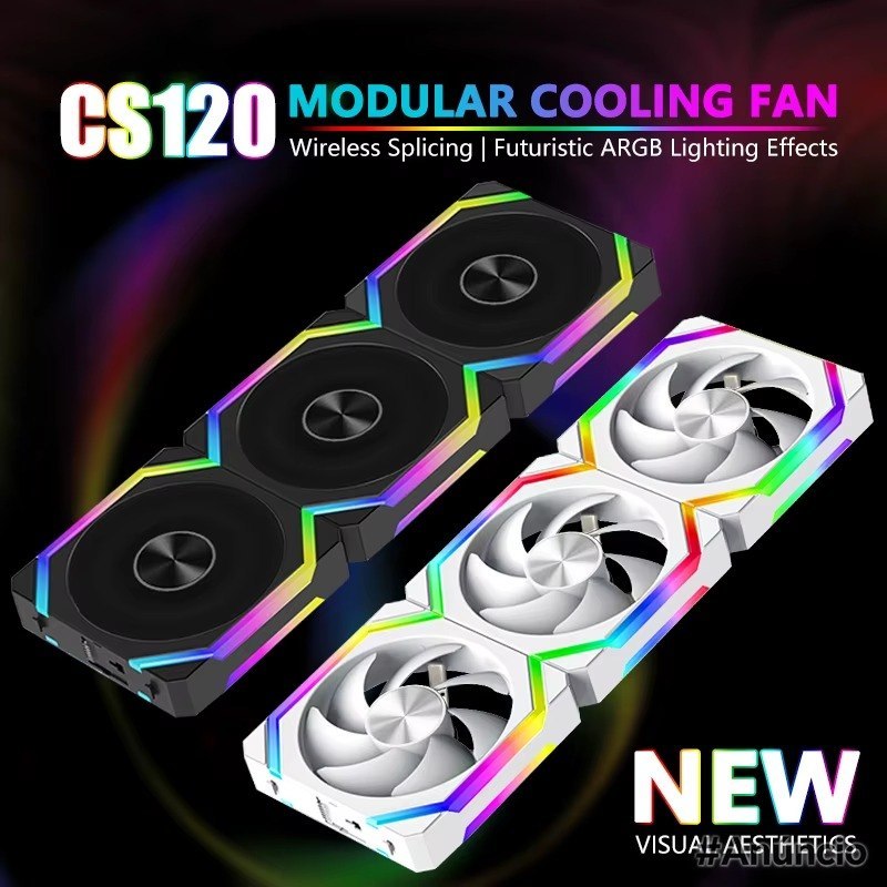 Kit 3 Fans Jumpeak CS120 ARGB Magnetica Modular 360mm