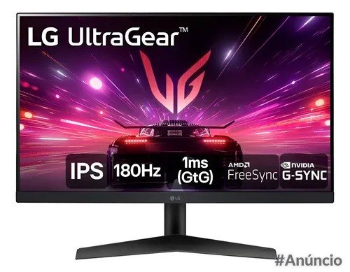 Monitor Gamer LG UltraGear 24 polegadas com tela IPS, taxa de atualização de 180Hz e design com iluminação RGB