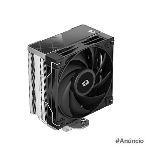 Air Cooler GamerStorm X Redragon AK400 preto com 4 heatpipes e ventilador de 120 mm
