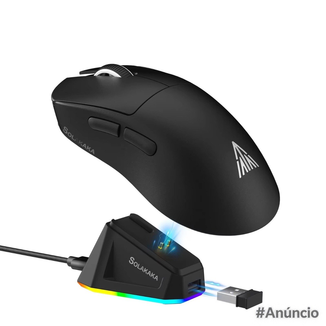 Mouse gamer SOLAKAKA SM822 SM820 na cor preta com design ergonômico e sensor óptico