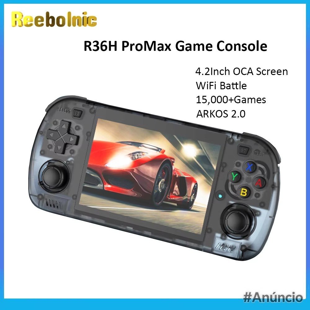 Console Portatil Reebolnic R36H Pro Max, 4.2 Polegadas, RK3326, Arkos2.0,