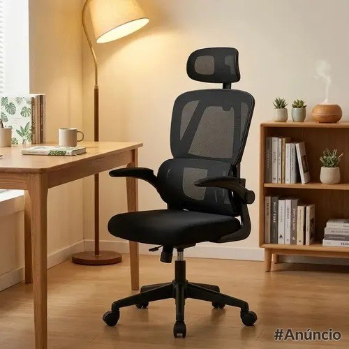 Cadeira Presidente Ergonômica Sweet Studio com Apoio Lombar Preta