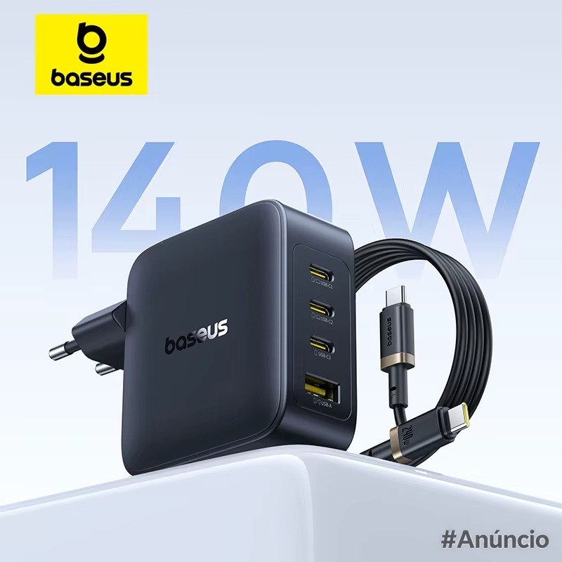 Carregador Baseus GaN 140W 4 portas