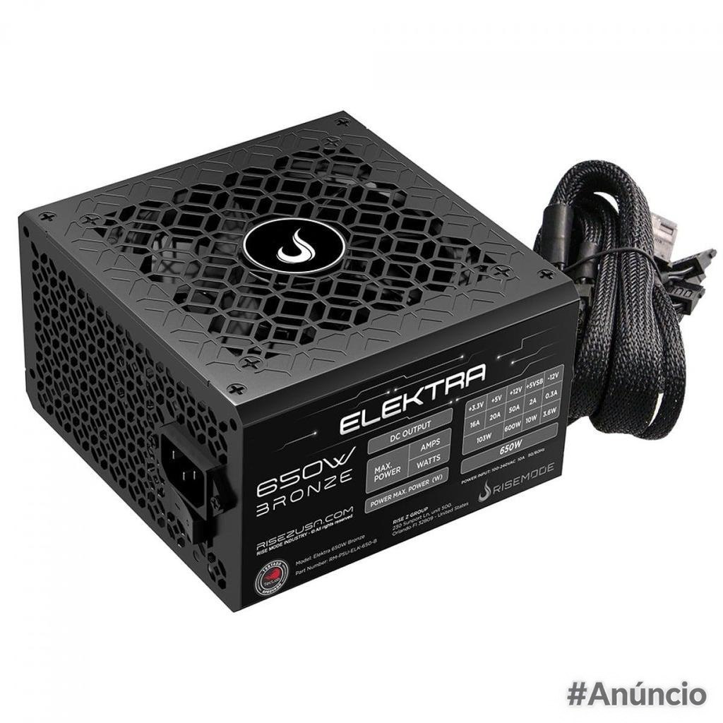 Fonte Gamer Rise Mode Elektra 650W Bronze