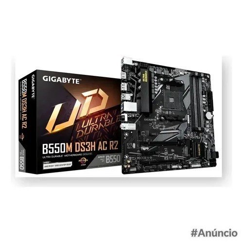 Placa Mae Gigabyte B550m Ds3h Ac R2 Preto