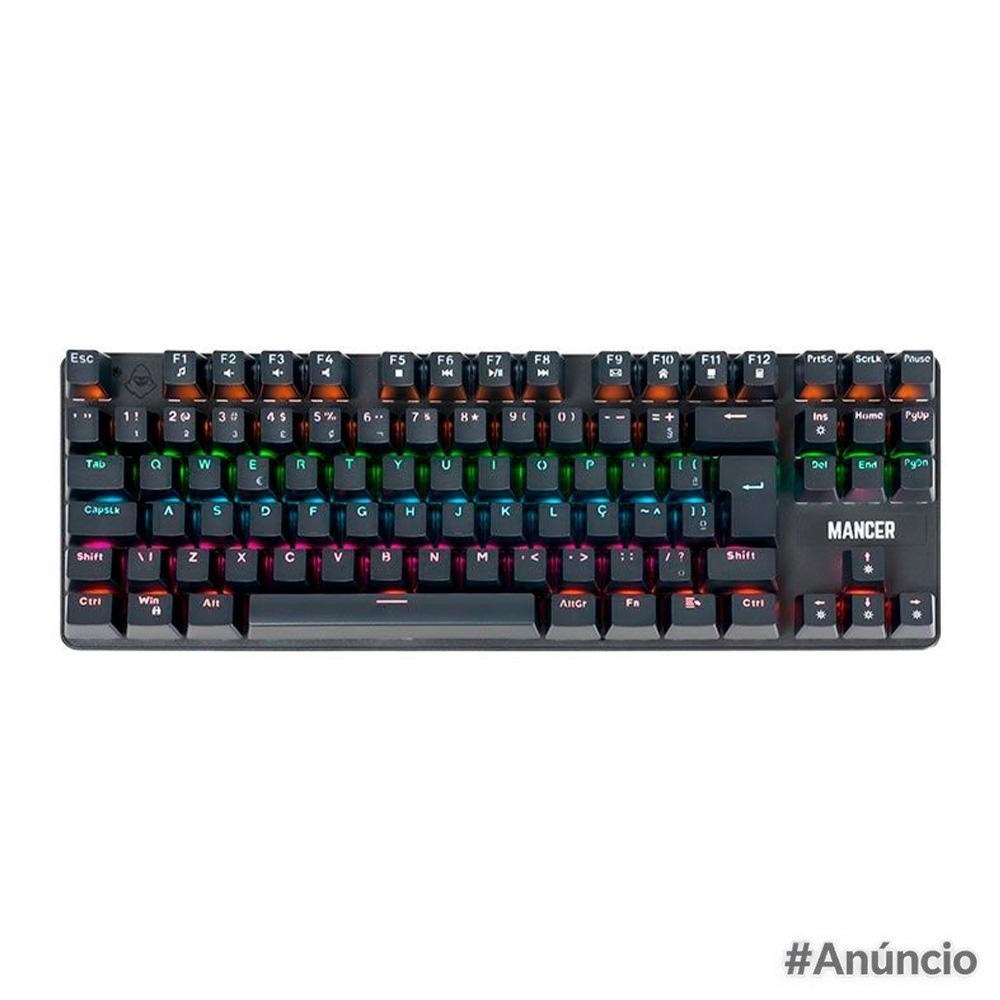 Teclado Mecanico Mancer Shade MK3, Rainbow, Switch Huano Vermelho, Preto, MCR-SHM3-RBW01RD