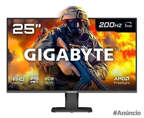 Monitor Gamer Gigabyte 25 Fhd 200hz 1ms Ips Vrr Freesync