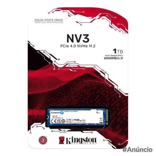 SSD Kingston NV3 1TB M.2 2280 PCIe 4.0 NVMe 6000 MB/s