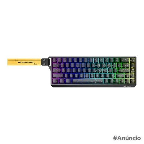 Teclado Sem Fio Gamer Magnético Rapid Trigger 0,01mm 8000hz Rgb Fire Phoenix Bk-x68 Preto Black Contour