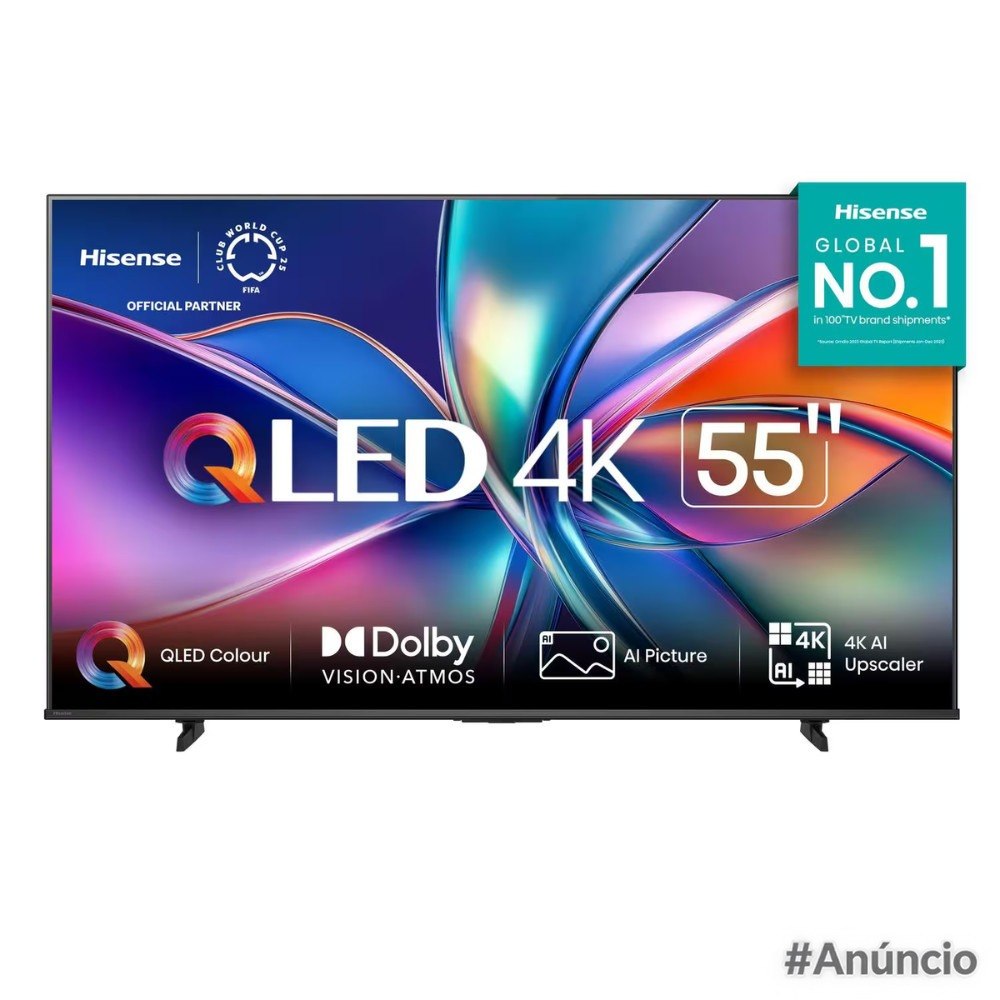 Smart TV 55 4K UHD QLED 55Q6QV HDR10 Dolby Atmos Vidaa U9 Hisense