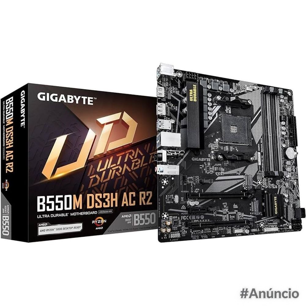 Placa Mãe Gigabyte B550M DS3H AC R2 Wi-Fi AM4