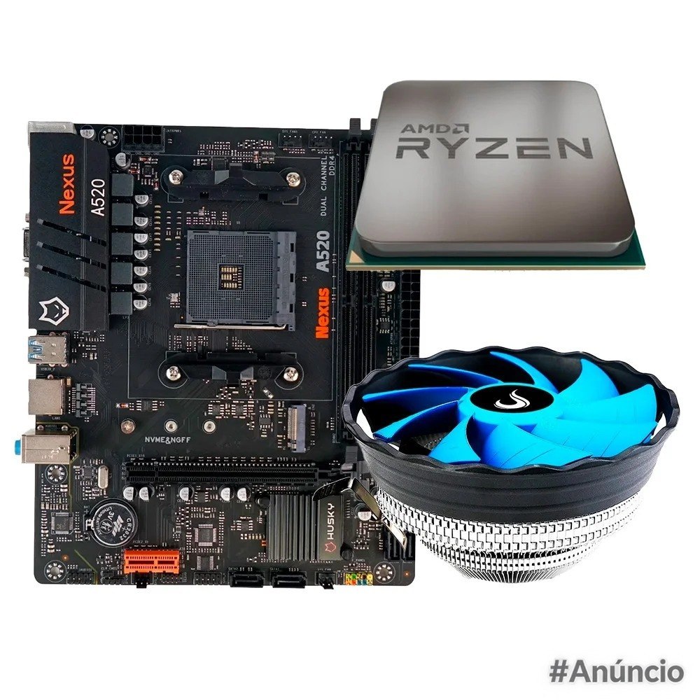 Placa Mãe Husky Nexus A520 + Ryzen 5 5500F