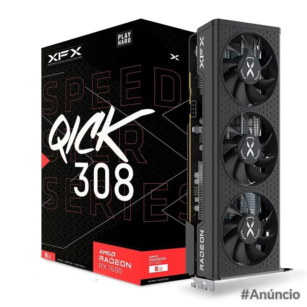 Placa de Vídeo XFX AMD Radeon RX 7600 8GB GDDR6