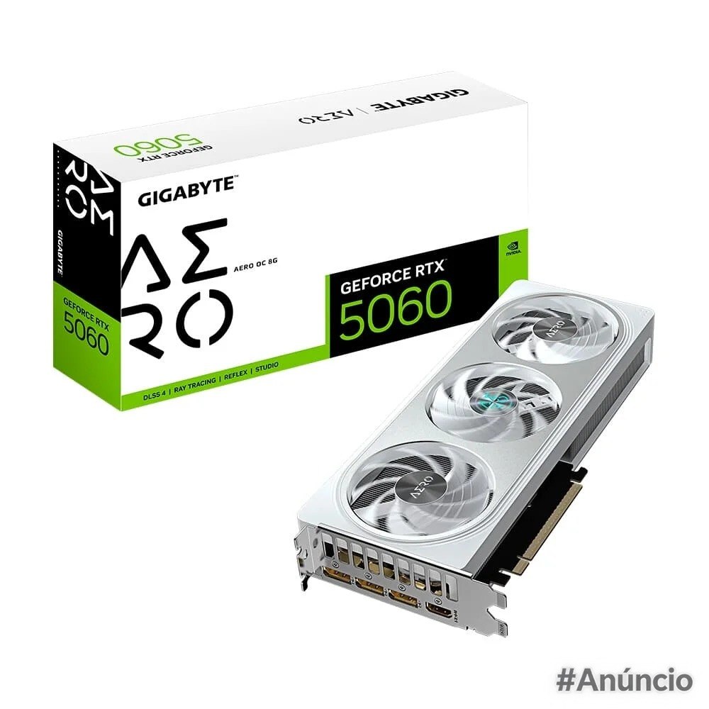 Placa de Vídeo Gigabyte NVIDIA GeForce RTX 5060 AERO OC 8GB