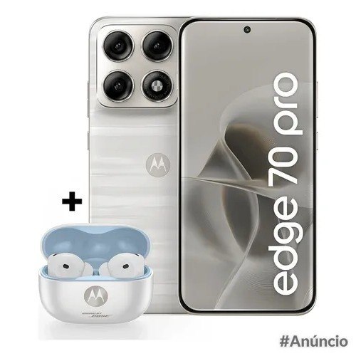 Kit Motorola Edge 70 Pro 5G 256GB Branco + Moto Buds 2 Plus Bose