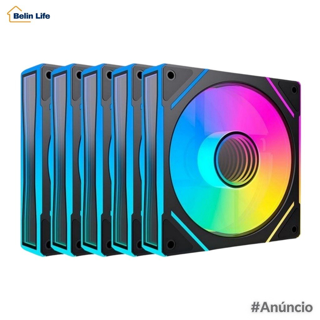 Kit 5 Fans ARGB 120mm Gabinete Gamer